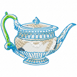 Teapots Embroidery Design 12 Teapots Embroidery Design 12